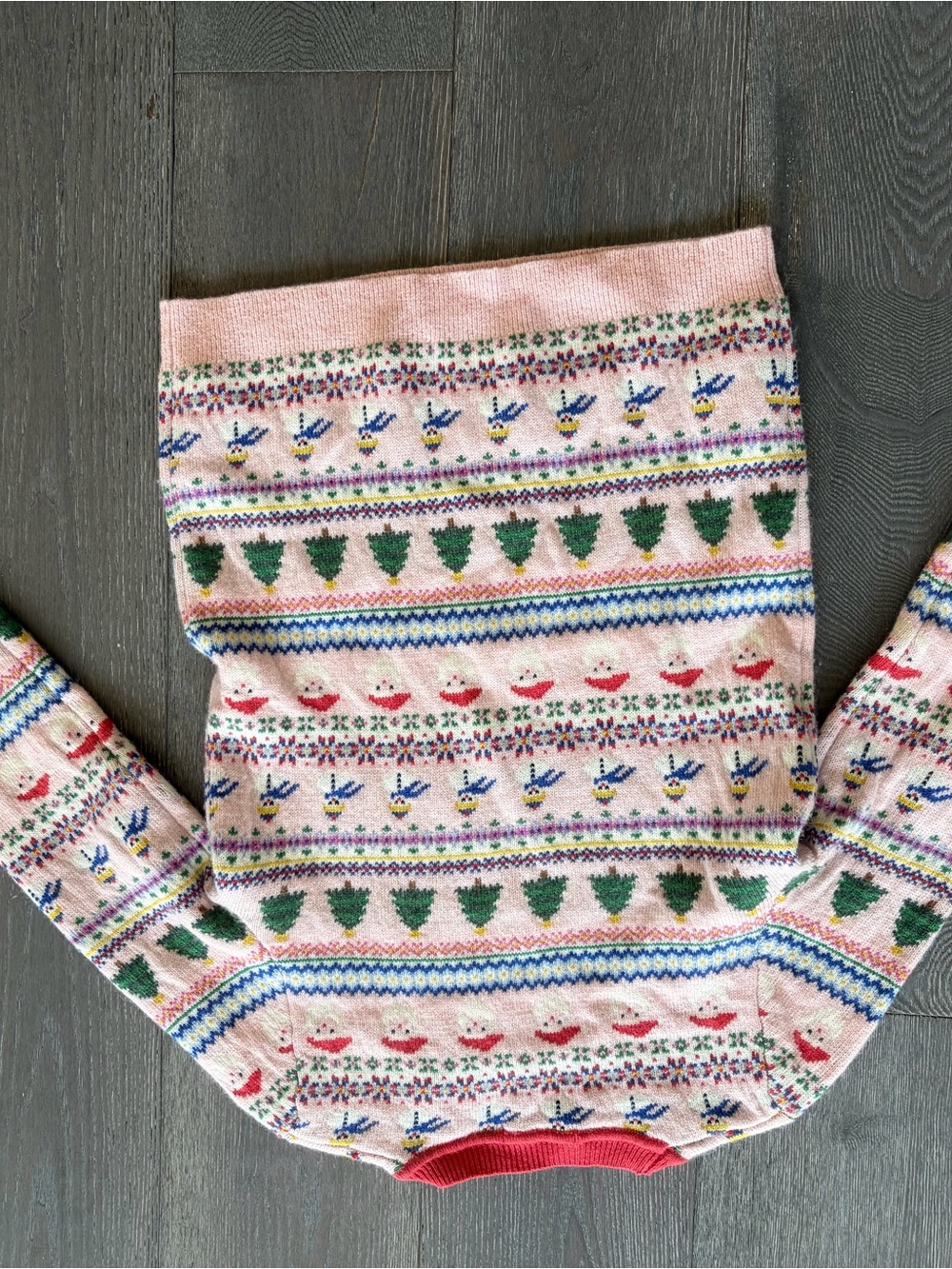 Boden Chaldon Stitch Christmas Holiday Fair Isle Pink Crewneck Sweater - Picture 4 of 4